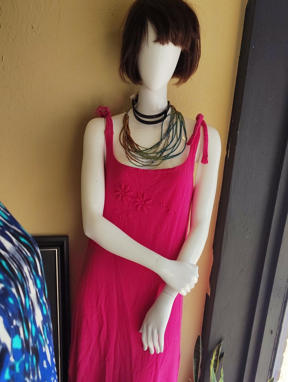 Hot Pink Tie-Shoulder Sun Dress